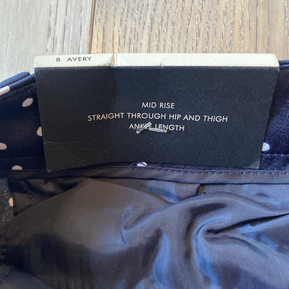 NWT Banana Republic Navy and White Polka Dot Avery Pant - Picture 9 of 13